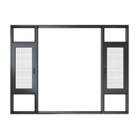 Puerta de Terraza con Marco de Aleación de Aluminio con Recubrimiento en Polvo de Alta Calidad, Ventanas de Doble Acristalamiento de Aleación de Aluminio