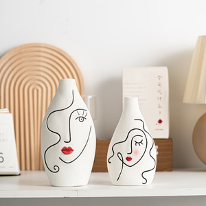 MSH vendita calda su misura stile nordico di lusso decori viso umano <span class=keywords><strong>vaso</strong></span> in ceramica per la decorazione della casa - Product Image 1