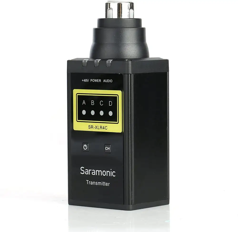 SR-XLR4C Saramonik, Pemancar Mikrofon Plug-On Nirkabel VHF SR-WM4C untuk Video Profesional