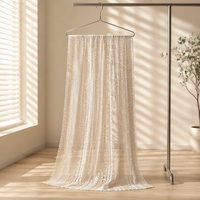 Tissu de rideau en crochet géométrique beige nordique pour salon et chambre à coucher