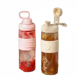 Botol minum genggam portabel, botol minum olahraga Unisex, botol Fitness mendaki luar ruangan, botol air genggam portabel bahan kelas makanan