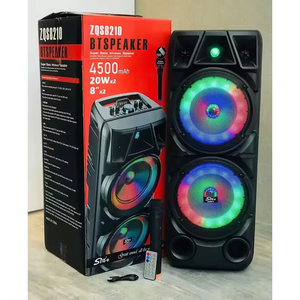 Zqs8210 Ngoài Trời Âm Thanh Loa Siêu Trầm Loa Không Dây Kép 8 Inch Sừng DJ Karaoke Loa TWS Bass Loa Với Điều Khiển Từ Xa - Product Image 1