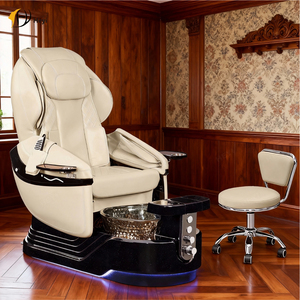 Sillón de Pedicura para Salón de Belleza con Reposapiés y Respaldo Ajustable, Silla de Pedicura con Sistema de Hidromasaje - Product Image 4