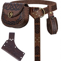Ceinture en cuir médiévale et de la Renaissance avec pochette, sac de taille pour LARP et cosplay, accessoire de costume pour foire viking et de la Renaissance