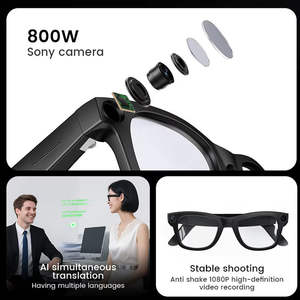 Gafas Inteligentes E03C con IA, Cámara Dual de 800W, Control Táctil por Aplicación, Llamadas, Reproducción de Música, Traducción en Tiempo Real, Carga Magnética, Video 1080P - Product Image 3