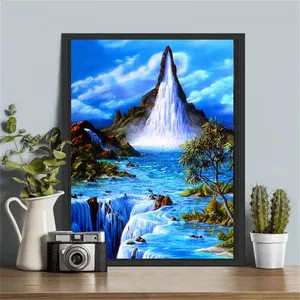 Scenic Mountain Falls 5D Full Diamond Painting by Digital Kit ricamo punto croce Kit Diamond <span class=keywords><strong>Art</strong></span> Painting for children - Product Image 3