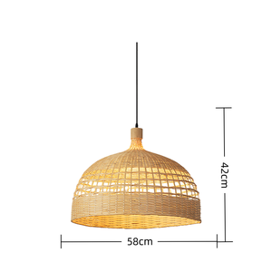 Lustre en bambou japonais, éclairage <span class=keywords><strong>zen</strong></span> chinois, LED intermédiaire, bois, hauteur réglable, beige, DIY pour bar, salle à manger, restaurant, maison - Product Image 2