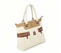 Tas Tote Kulit PU Kapasitas Besar Custom Pabrik, Tas Selempang Kasual Wanita dengan Logo Cetak Custom