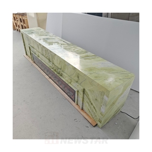 लक्जरी प्राकृतिक पत्थर हाथ से लहराया हुआ इतालवी लाइट कैलेंडर ग्रीन संगमरमर टीवी कैबिनेट की जगह - Product Image 4