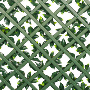Vente en gros Décoration de jardin artificielle extensible en plastique Clôture pour plantes de type herbe avec haie de fausses feuilles Barrière de confidentialité - Product Image 5