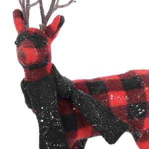 35cm Red Checkered Standing Elk Holiday Room Ornament for <b>Xmas</b> Tree Setup Hot Sale Commercial Supplier Premium Grade - Product Image 2