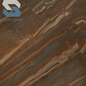 Copper Dune Natural Brown Quartzite Leathered Surface Vintage Kitchen Countertops Worktops Waterfall Islands