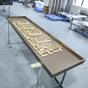 Factory Direct Custom 3D LED <b>Lighted</b> Sign Board Gold Metal Advertising Backlit Sign Channel Letters for Shop Store - Product Image 1