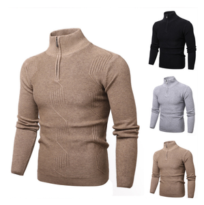 HBS821 Customized Maining Long Sleeve Pullover Plain <b>Turtleneck</b> Knitted <b>Sweater</b> for Men Chunky Knit <b>Sweater</b> - Product Image 2