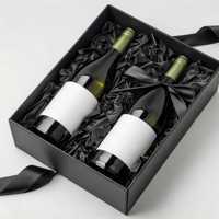Boîte à vin double de luxe avec doublure en satin et ruban, pour deux bouteilles, ensembles cadeaux, vente en gros, commandes en gros, acheteurs professionnels