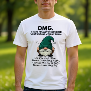 Omg, j'ai enfin découvert ce qui ne va pas avec mon cerveau, t-shirt à manches courtes, col rond unisexe, promotionnel pour adultes - Product Image 3