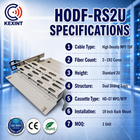 KEXINT 2U Panneau de brassage fibre optique haute densité 192 fibres MPO MTP, ODF coulissant pour montage en rack avec 8 cassettes MPO