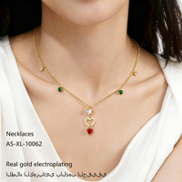 Collier pendentif fleur en zircon coloré en acier inoxydable 304/316 plaqué or 18 carats, bijoux féminins uniques et sophistiqués