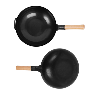 <span class=keywords><strong>Wok</strong></span> Tradicional Chino de Acero al Carbono con Fondo Plano y Mango de Madera Forjado a Mano, Estilo Cantonés, Calidad Estable y Duradera - Product Image 3