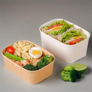 Tazón de sopa cuadrado de patatas fritas de papel Kraft a precio barato sin tapa Proveedor de ensaladera cuadrada rectangular desechable - Product Image 4