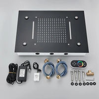Pommeau de douche LED intelligent multifonctionnel avec télécommande, grand jet de pluie, pulvérisateur carré, pour montage encastré au plafond