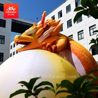 Ballon de lune gonflable publicitaire, ballon de dessin animé Dragon couché sur la lune, personnalisé