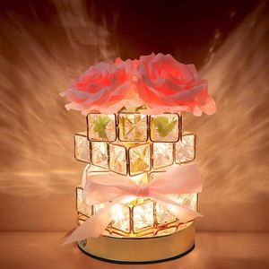 Lampe de table décorative carrée moderne en cristal rose créatif, ambiance romantique, cadeau de la Saint-Valentin, cadeau de mariage - Product Image 4