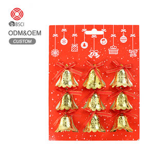 인기 판매 9개 소형 황동 징글벨, 축제용 크리스마스 골드 벨 장식 오너먼트 - Product Image 1