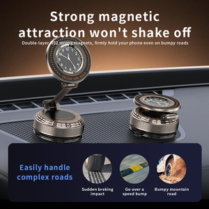 Support magnétique pour téléphone de voiture réglable sur 3 axes |   Aimants puissants X52 à double couche anti-vibration | 180 ° /360 °   Rotation multi-angles sans adhésif - Product Image 4