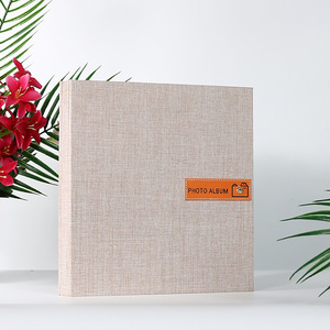 Venta al por mayor DIY hecho a mano 3 pulgadas 6 pulgadas Foto Registro Libro familia álbum Lino autoadhesivo se puede escribir PAPEL DE PVC fotos recuerdos - Product Image 2