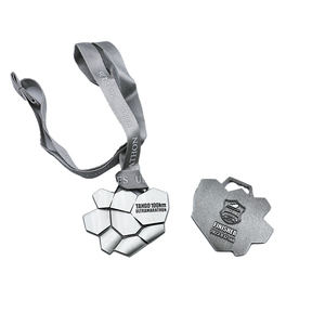Medallas de Oro de Alta Calidad con Forma de Panal Geométrico para Maratón de 100KM, Medallas Personalizadas para los Finalistas - Product Image 3