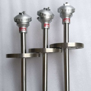 High Temperature Wear Resistant Thermocouple RtD Stainless Steel Threaded Movable Flange Type For Cement Chemical Power Plants - Product Image 1
