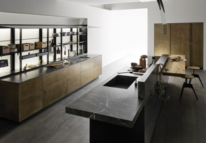 Mueble de Cocina Moderno con Puerta de Vidrio y Panel de MDF, Diseño para una Fácil Limpieza y un Aspecto Contemporáneo - Product Image 1