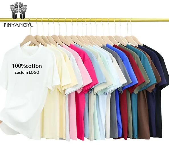 Maglietta all'ingrosso di alta qualità in cotone 100 da 230g versione normale in stile Tee Shirt in bianco manica corta manica bianca personalizzata con Logo stampato maglietta