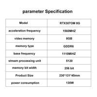 High Performance Gaming Laptop Workstation Builder Esports GPU for GeForce RTX 3070M 8GB GDDR6 Graphics Card