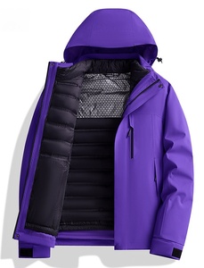 แจ็กเก็ตเดินป่ากลางแจ้ง2-in-1ที่ปิดด้วยความร้อนสามารถถอดซิปด้านในได้กันฝนได้สำหรับทั้งชายและหญิง - Product Image 5