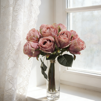 Promotion : Faux rose artificielle de haute qualité, tige unique, roses de luxe pour la décoration, Saint-Valentin, mariage, fête des mères