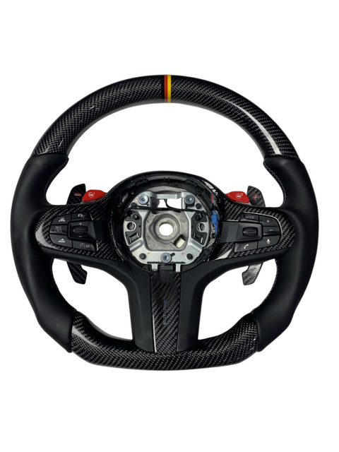 Sports M1 M2 Button Carbon Fiber Leather for X3/X5 G01 G05 G06 G11 G12 G20 G30 G29 Steering Wheel