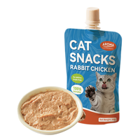 Produits naturels, nourriture humide pour chat 100% naturelle, saveur lapin et poulet, sachets de friandises pour mousse, 90g, friandises pour animaux de compagnie