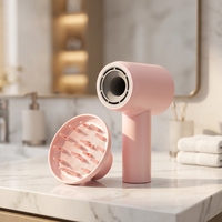Sèche-cheveux filaire 1500W, 110000 tr/min, séchage rapide, diffuseur magnétique, concentrateur, professionnel, léger, ionique, unisexe, rose