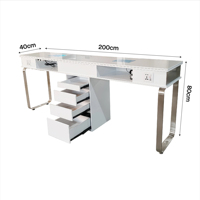 Ensemble table et chaise de manucure au design moderne pour salon de manucure, en métal, double table à ongles avec aspirateur et canapé pour institut de beauté