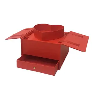 Chengruo Hot Sale Stock Packaging Materials Two Sides Double Open On Top Surprise Flowers Gift Packing Boxes With Drawer