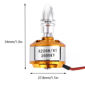 A2208无刷直流电动机1100千伏/1400千伏/2600千伏，用于钢筋混凝土飞机/船/车辆模型滑翔机飞机套件玩具零件
