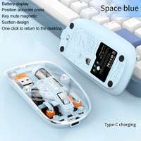 Mini Souris de Jeu Transparente 3 Modes 2.4G Sans Fil USB Rechargeable pour PC/Ordinateur Portable/Tablette