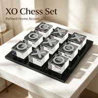 Échiquier en cristal de haute qualité, style minimaliste italien moderne, forme unique, jeu de tic-tac-toe de luxe en cristal, échiquier en cristal