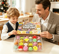 Boîte Mystère de Jouets Anti-Stress Squishy Poke Fidget, Calendrier de l'Avent Thème Pâtisserie, Cadeau Surprise pour Enfants