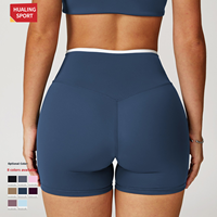 Celana Pendek Yoga Wanita High Waist Crossover V Front, Lembut Seperti Kulit Kedua Kulit, Mengangkat Bokong, Cocok untuk Olahraga, Gym & Lari
