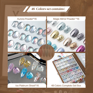 Ensemble de <span class=keywords><strong>poudre</strong></span> à ongles Vinimay Chrome, logo personnalisé, paillettes colorées, pigment en <span class=keywords><strong>poudre</strong></span>, effet miroir métallique, <span class=keywords><strong>poudre</strong></span> à ongles pour nail art - Product Image 3