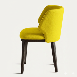 Silla de Comedor Moderna Tapizada en Naranja con Patas de Madera, Silla de Diseño con Tela de Terciopelo Cómoda para Comedor, Restaurante y Hogar - Product Image 6