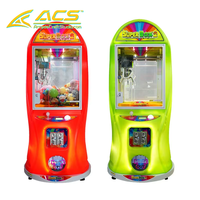 Machine de jeu d'arcade à grue miniature ACS Super Box2 en plastique, à monnayeur, avec support en anglais